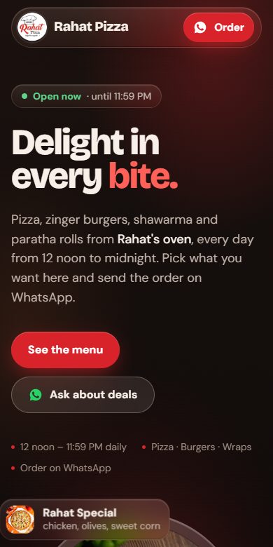 The same site on a phone